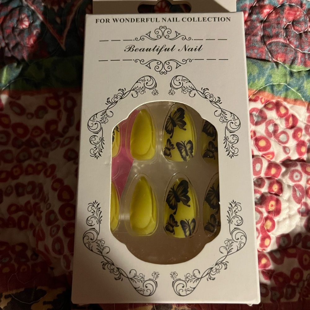Yellow butterfly nails